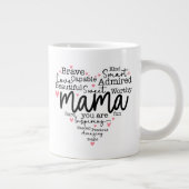 Mama Gift Mam Manuscript Inspioneert Harten Grote Koffiekop (Rechts)