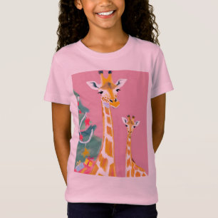 Mama-giraffe en baby t-shirt