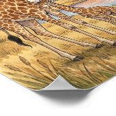 Mama Giraffe en Kalveren Nursery Poster (Hoek)