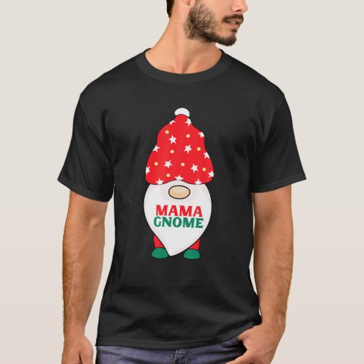 Mama Gnome Funny Gnomes Matching Kerstpyjama T-shirt (Voorkant)