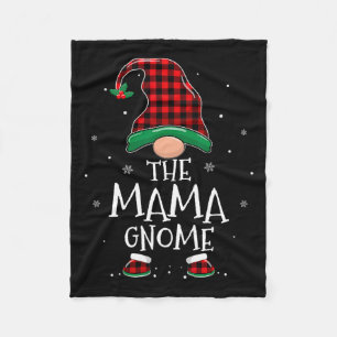 Mama Gnome Xmas Familie Matching Red Plaid Kerstmi Fleece Deken