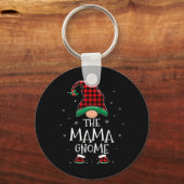 Mama Gnome Xmas Familie Matching Red Plaid Kerstmi Sleutelhanger (Voorkant)