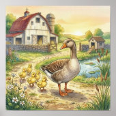 Mama Goose en Goslings-kinderkamer Poster (Voorkant)
