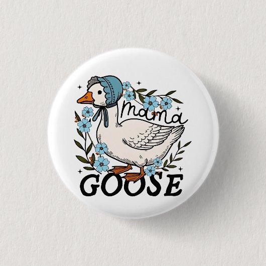 Mama Goose Gekke Goose Moederdag Ronde Button 3,2 Cm (Voorkant)