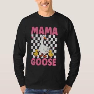 Mama Goose Moederdag Schattige Bloemen Mom Boerder T-shirt