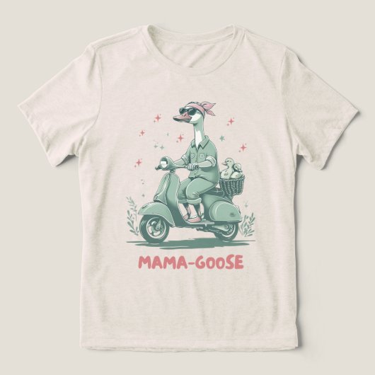 MAMA-GOOSE Scooter T-shirt - Leuke Moeder Tri-Blen (Design voorkant)