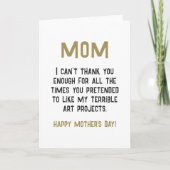 Mama Grappige Humor Quote Moederdag Kaart (Voorkant)
