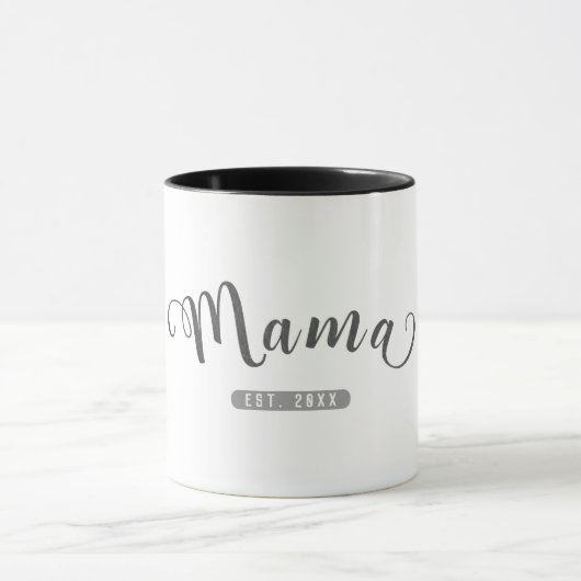 MAMA Grijs Leer Est. Established Grafisch Mok (Midden)