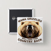 Mama Grizzlies Vierkante Button 5,1 Cm (Voorkant /achterkant)
