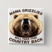 Mama Grizzlies Vierkante Button 5,1 Cm (Voorkant)