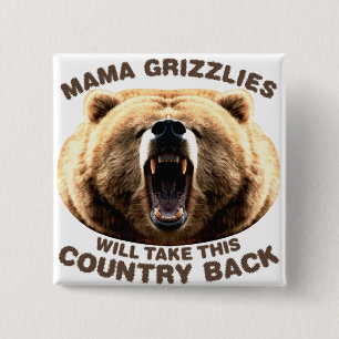 Mama Grizzlies Vierkante Button 5,1 Cm