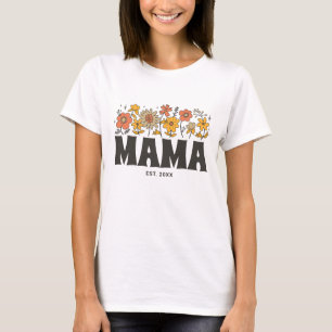 Mama Groovy Bloem Retro  Bloemen Aangepaste Moeder T-shirt