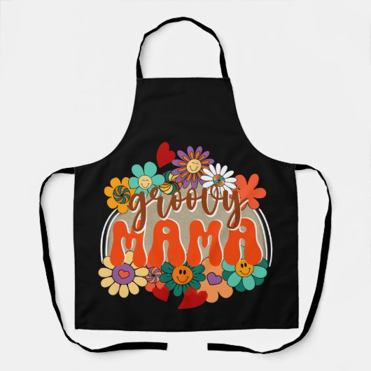 Mama Groovy Floral, Retro  Mom Schort (Voorkant)