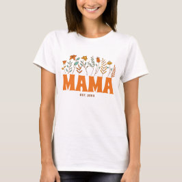 Mama Groovy herfst bloemenretro  bloemenmam T-shirt
