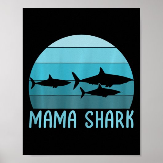 Mama haai moeder van 2 Moederdag Poster (Voorkant)
