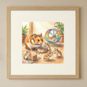 Mama Hamster en Baby's Slaapkamer Poster