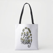 Mama Hand getrokken Floral Design Canvas tas (Voorkant)