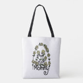 Mama Hand getrokken Floral Design Canvas tas (Achterkant)