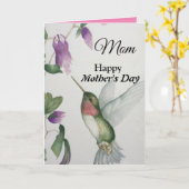 Mama Happy Moederdag  Hummingbird Kaart (Gele Bloem)