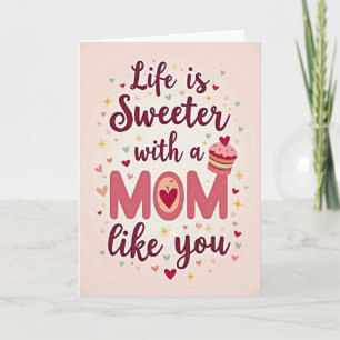 Mama Hart Illustratie Kaart met Zoetste Moeder Dag