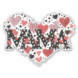 Mama harten valentijn sticker