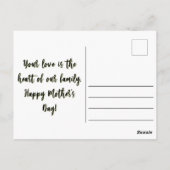 "Mama" Hartvormige Krans van Bloemen Briefkaart (Achterkant)