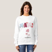 Mama Heart Patchwork Sweatshirt – Schattigee Bloem (Voorkant volledig)