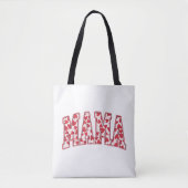 Mama Hearts Valentijnsdag Retro Varsity Tote Bag (Voorkant)