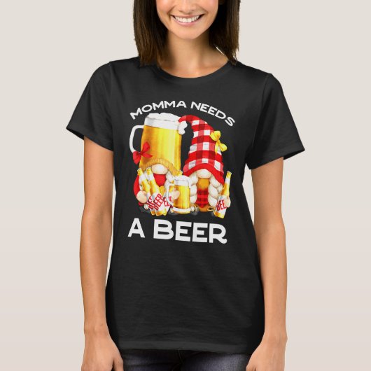 Mama heeft Biertuinman T-shirt met tuinkabouters n (Voorkant)