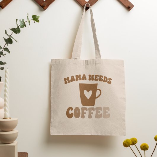 Mama heeft Coffee Brown Retro Moederdag nodig Tote Bag