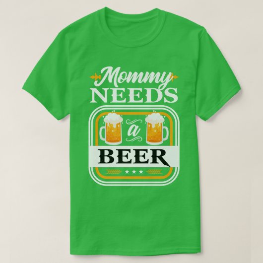 Mama heeft een bier bruid en bruidegom drinker bie t-shirt (Design voorkant)