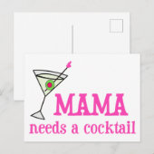 Mama heeft een cocktail nodig briefkaart (Voorkant / Achterkant)