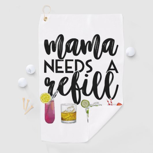 Mama heeft een navulling nodig golfhanddoek (Insitu)