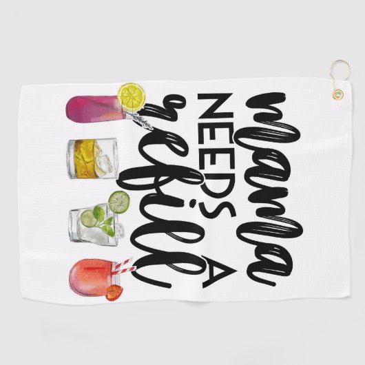 Mama heeft een navulling nodig golfhanddoek (Horizontaal)