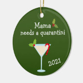 Mama heeft een Quarantini 2021 Covid Chritsmas nod Keramisch Ornament (Links)