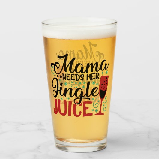 Mama heeft haar Jingle Juice nodig | XMAS DRINK HU Glas (Voorkant gevuld)