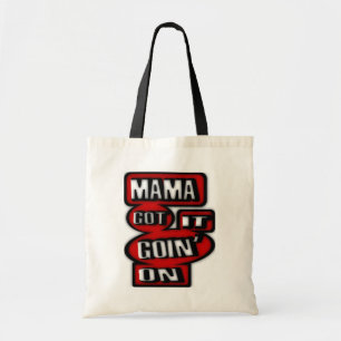 Mama heeft het opgepakt met dozen en cirkels tote bag