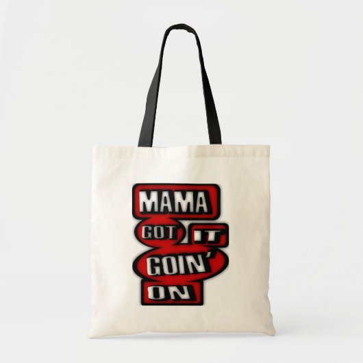 Mama heeft het opgepakt met dozen en cirkels tote bag (Voorkant)