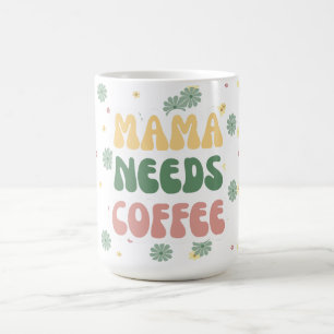 MAMA Heeft Koffie Bloemige Retro Koffiemok