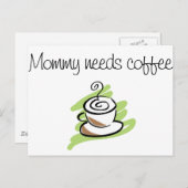 Mama heeft koffie nodig briefkaart (Voorkant / Achterkant)