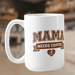 MAMA heeft koffie nodig Bruine Witte Hart Koffiebo Koffiemok