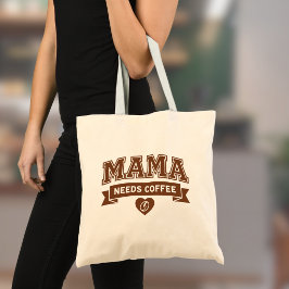 MAMA heeft koffie nodig Bruine Witte Hart Koffiebo Tote Bag