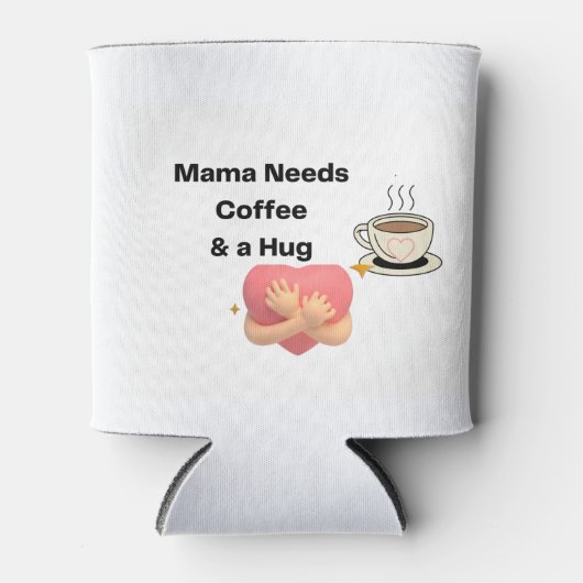 Mama heeft koffie nodig en een hond op een blikjeskoeler (Voorkant)