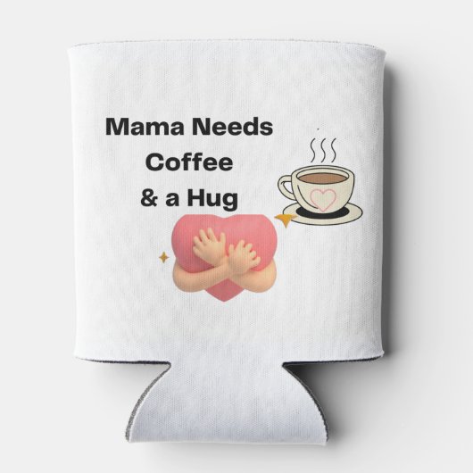 Mama heeft koffie nodig en een hond op een blikjeskoeler (Achterkant)