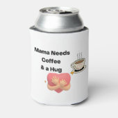 Mama heeft koffie nodig en een hond op een blikjeskoeler (Blikje Achterkant)