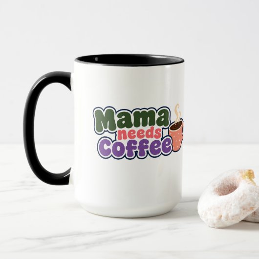 Mama heeft koffie nodig Funny Mom Mok (Met donut)