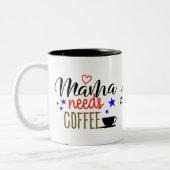 Mama heeft koffie nodig personaliseren tweekleurige koffiemok (Links)