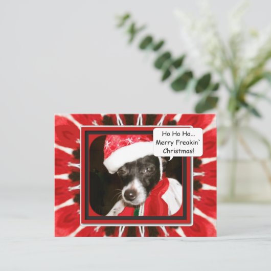 Mama heeft me gekleed, Merry Freakin. Feestdagenkaart (Staand voorkant)