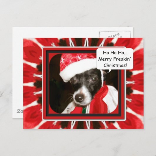 Mama heeft me gekleed, Merry Freakin. Feestdagenkaart (Voorkant / Achterkant)