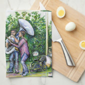 Mama heeft me nooit gewaarschuwd over Tuba-spelers Theedoek (Quarter Fold)